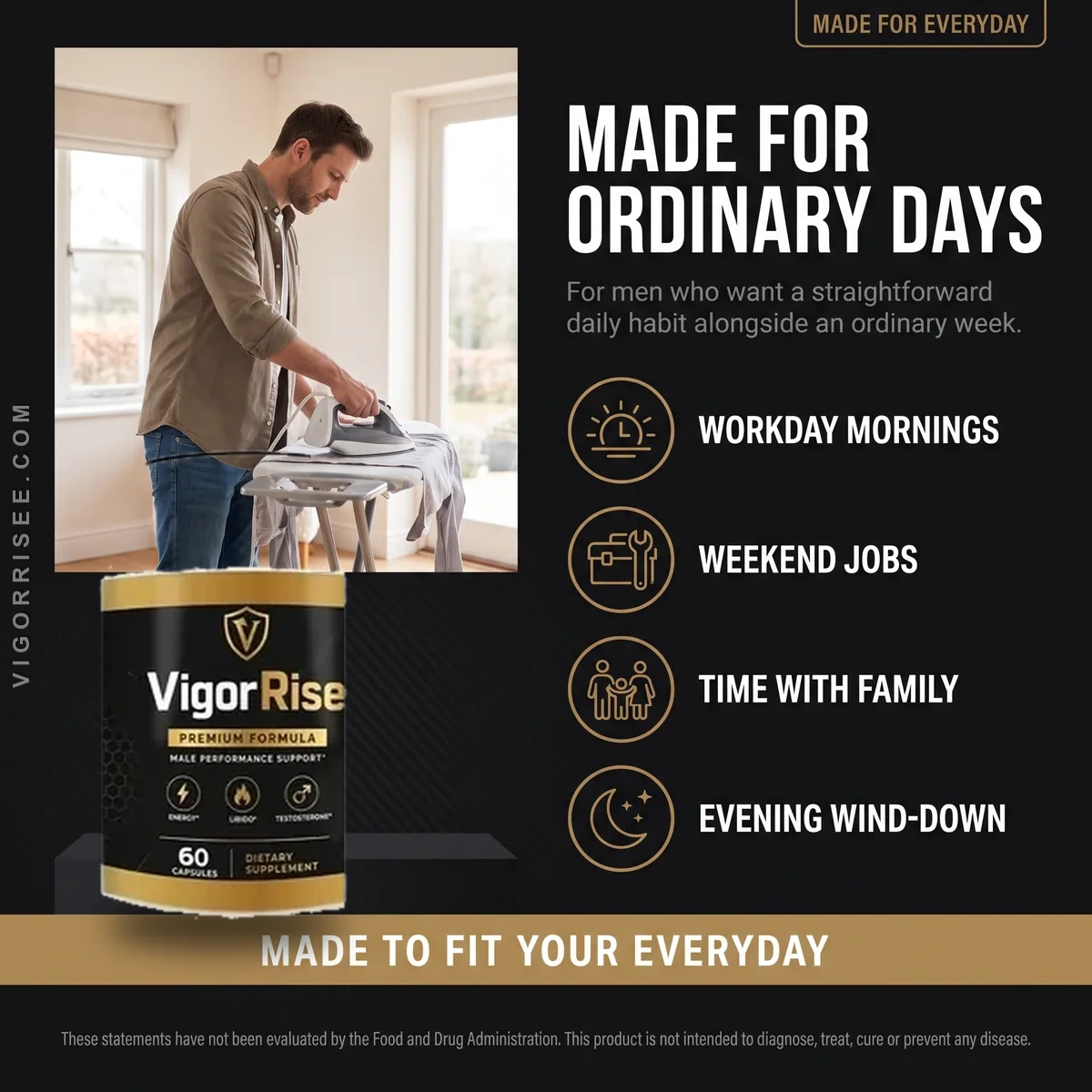 Who VigorRise is for: adult men who want a simple daily vitality habit for work, training and everyday energy